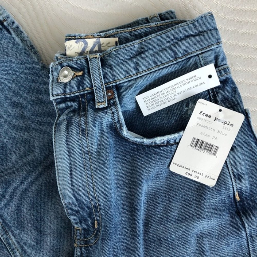NWT Free People Lita Slim Distressed Jeans - Picture 7 of 8